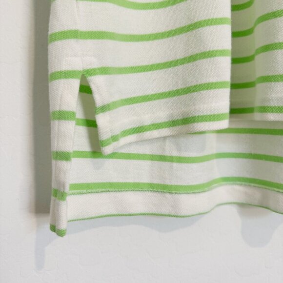 Polo Ralph Lauren Neon Green Striped Button Front Golf Shirt Top Pink Pony Small - Picture 3 of 8